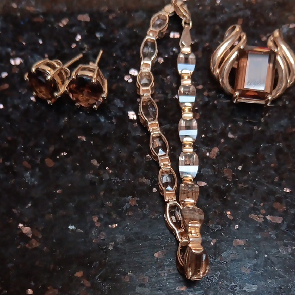 Elegant Gold and Brown Jewelry Set